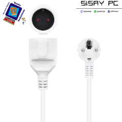 Cable Alargador de Corriente Nanocable 10.22.0605-W/ Schuko Hembra - Schuko Macho/ 5m/ Blanco
