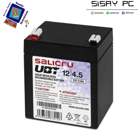 Batería Salicru UBT 12/4,5 compatible con SAI Salicru