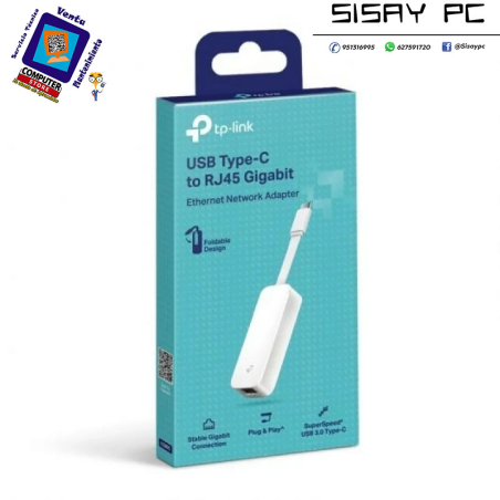 Adaptador USB Tipo-C - RJ45 Gigabit Ethernet TP-Link UE300C/ 1000Mbps