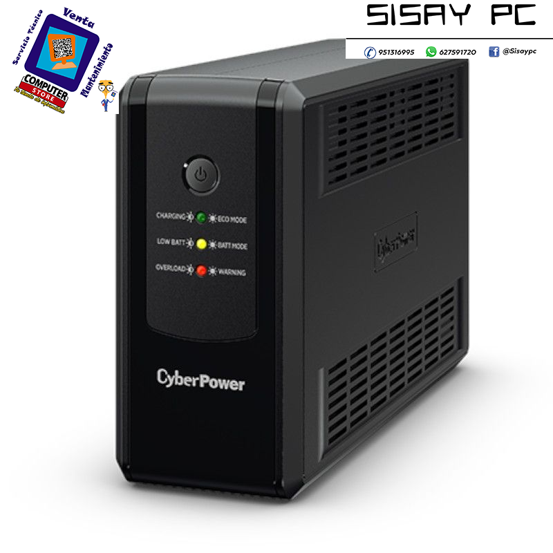 SAI Línea Interactiva Cyberpower UT650EG/ 650VA-360W/ 3 Salidas/ Formato Torre