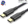 Cable USB 2.0 Tipo-C 3A  USB Tipo-C Macho - USB Tipo-C Macho/ Hasta 60W/ 480Mbps/ 50cm/ Negro