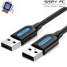 Cable USB 2.0 Macho - Macho/ 480Mbps/ 25cm/ Negro