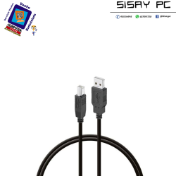 Cable USB 2.0 Impresora  USB Tipo-B Macho - USB Macho/ Hasta 2.5W/ 60Mbps/ 1.8m/ Negro