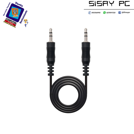Cable Estéreo  Jack 3.5 Macho - Jack 3.5 Macho/ 1m/ Negro