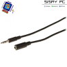 Cable Estéreo  Jack 3.5 Macho - Jack 3.5 Hembra/ 1m/ Negro