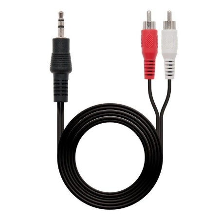 Cable Estéreo  Jack 3.5 Macho - 2x RCA Macho/ 3m/ Negro