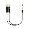 Cable Estéreo  Jack 3.5 Macho - 2x Jack 3.5 Hembra/ 30cm/ Negro