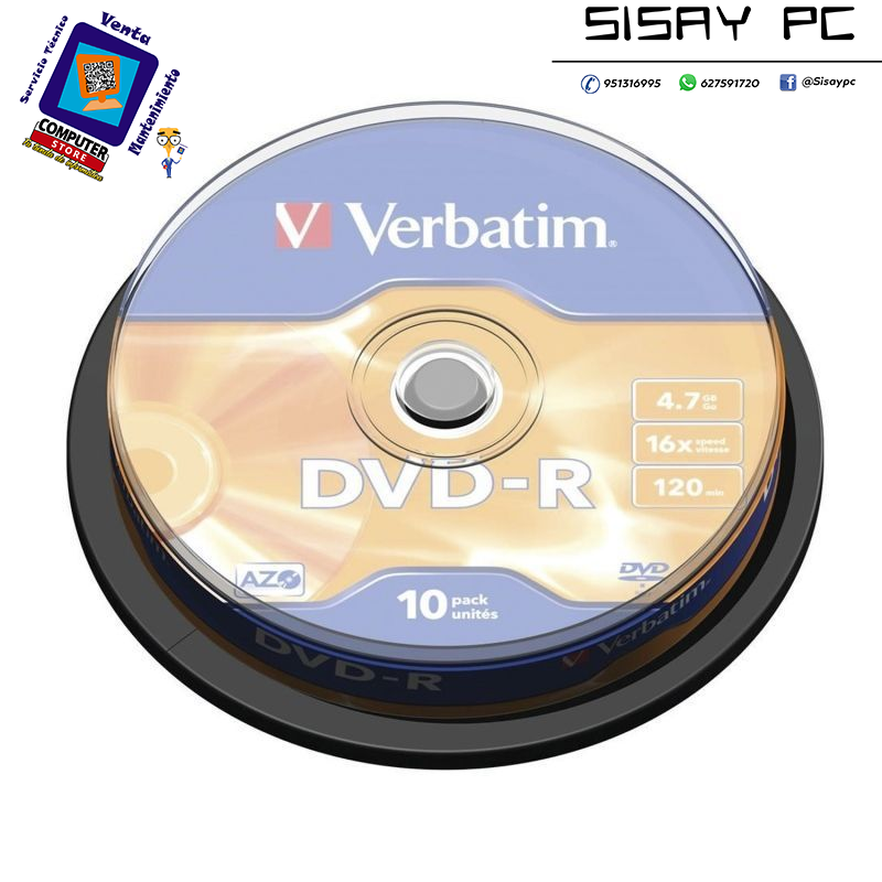 DVD-R Verbatim Advanced AZO 16X/ Tarrina-10uds