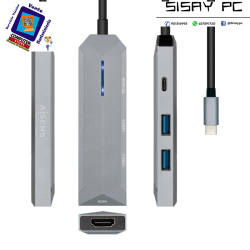Docking USB Tipo-C Aisens ASUC-4P002-GR/ 1xHDMI/ 2xUSB/ 1xUSB Tipo-C PD/ Gris