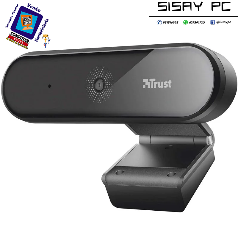Webcam Trust Tyro/ Enfoque Automático/ 1920 x 1080 Full HD