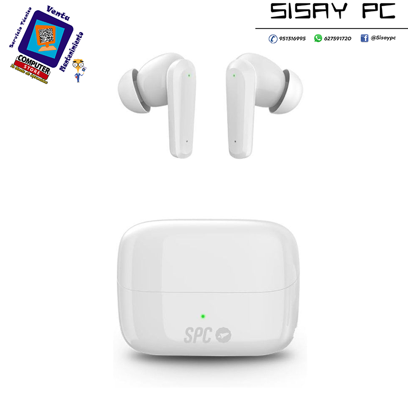 Auriculares Bluetooth SPC Ether 2 Pro con estuche de carga/ Autonomía 6.5h/ Blancos