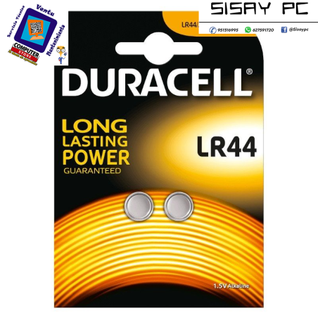 Pack de 2 Pilas de Botón Duracell LR44/ 1.5V/ Alcalinas