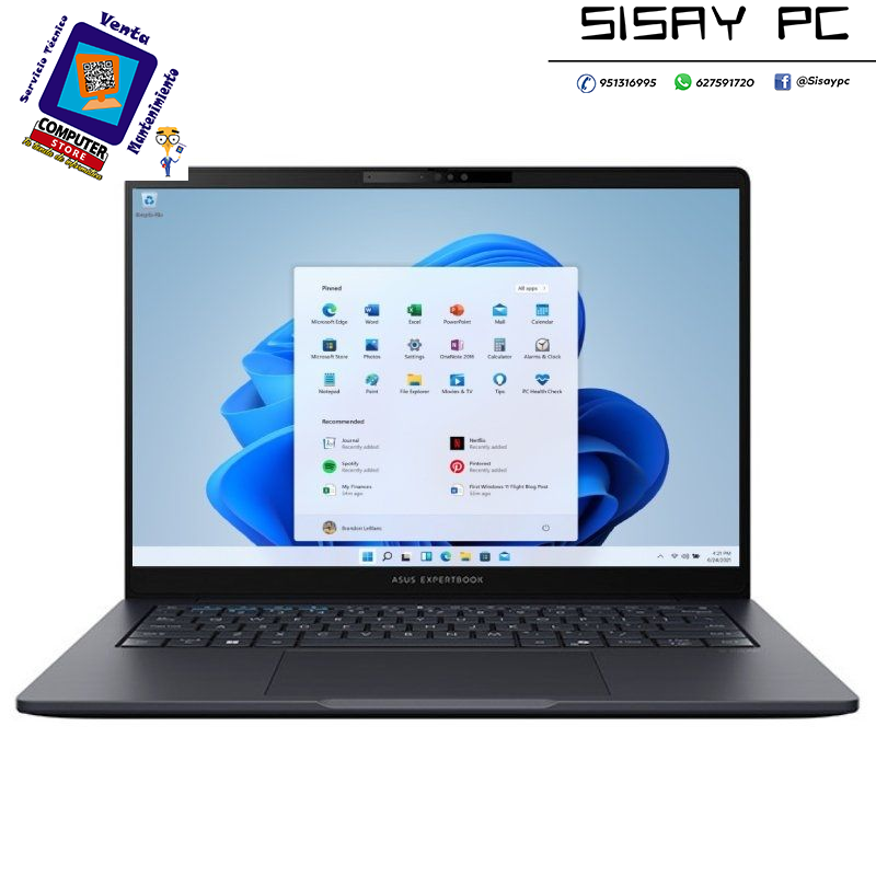 Portátil Asus ExpertBook B3 B3405CCA-LY0045X Intel Core Ultra 5-225H/ 16GB/ 512GB SSD/ 14"/ Win11 Pro