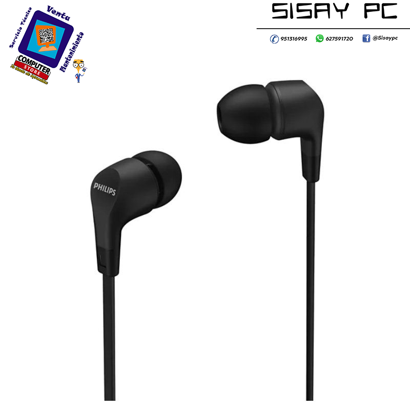 Auriculares Intrauditivos Philips TAE1105/ Jack 3.5/ Negros
