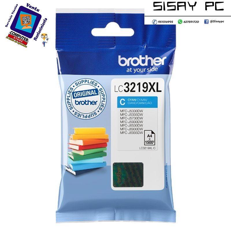 Cartucho de Tinta Original Brother LC3219C XL Alta Capacidad/ Cian