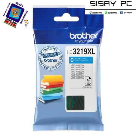 Cartucho de Tinta Original Brother LC3219C XL Alta Capacidad/ Cian