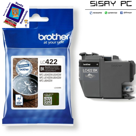 CARTUCHO BROTHER LC422 NEGRO 550PAG