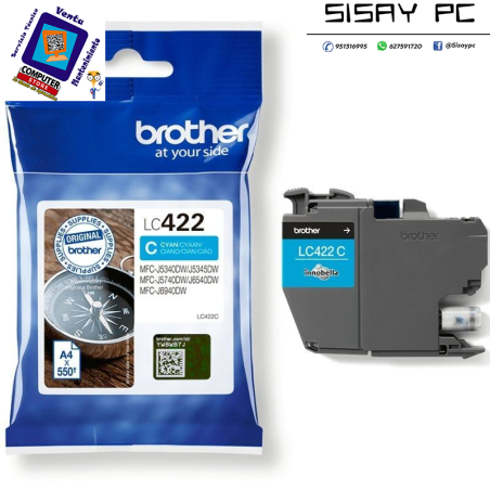 CARTUCHO BROTHER LC422 CIAN 550PAG