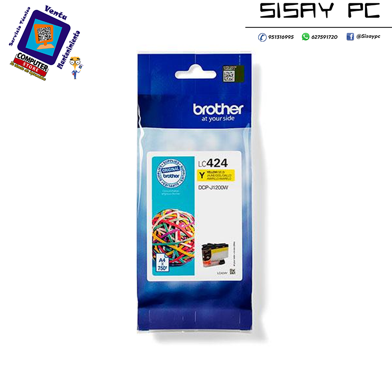 CARTUCHO BROTHER LC424 AMARILLO DCPJ1200W 750PAG