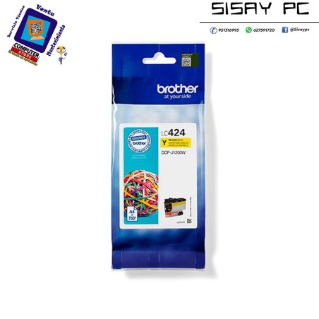 CARTUCHO BROTHER LC424 AMARILLO DCPJ1200W 750PAG