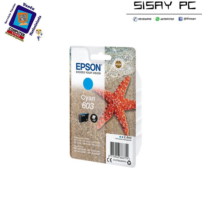CARTUCHO EPSON T603 CIAN XP-2100-3100-4100