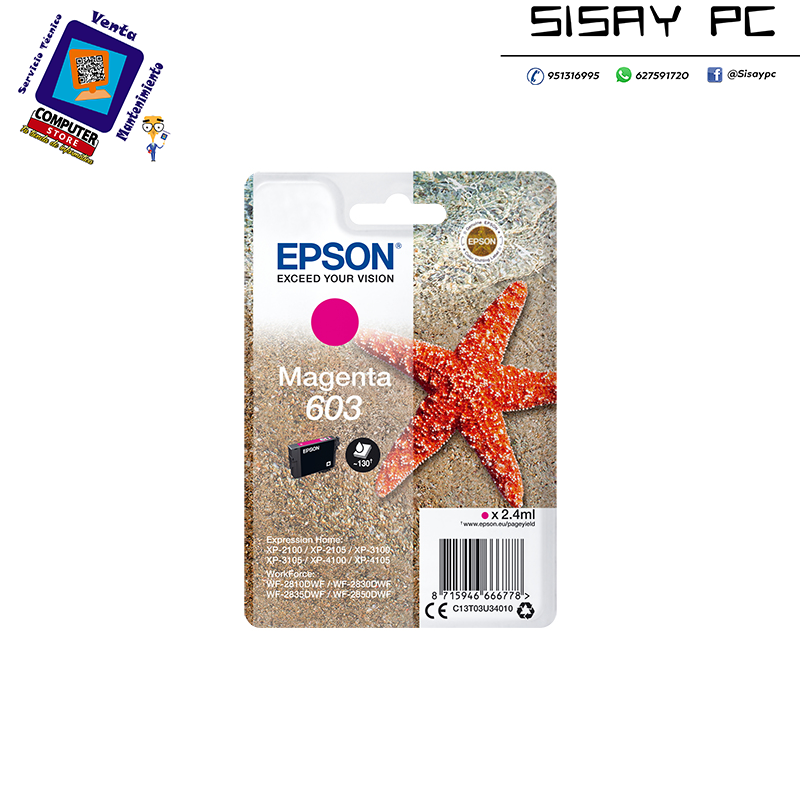 CARTUCHO EPSON T603 MAGENTA XP-2100-3100-4100