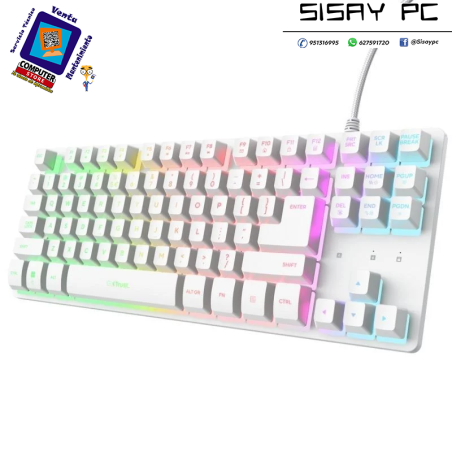 Teclado Gaming Trust Gaming GXT 833 Thado TKL 25896/ Blanco