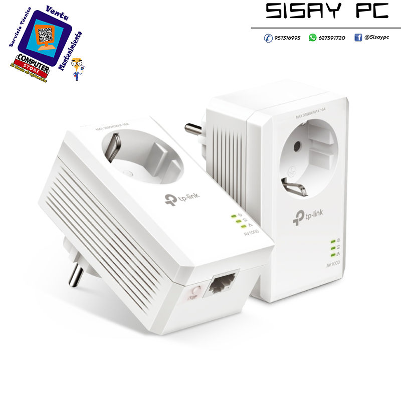 Adaptador Powerline TP-Link TL-PA7017P KIT AV1000 1000Mbps/ Alcance 300m/ Pack de 2 PLC