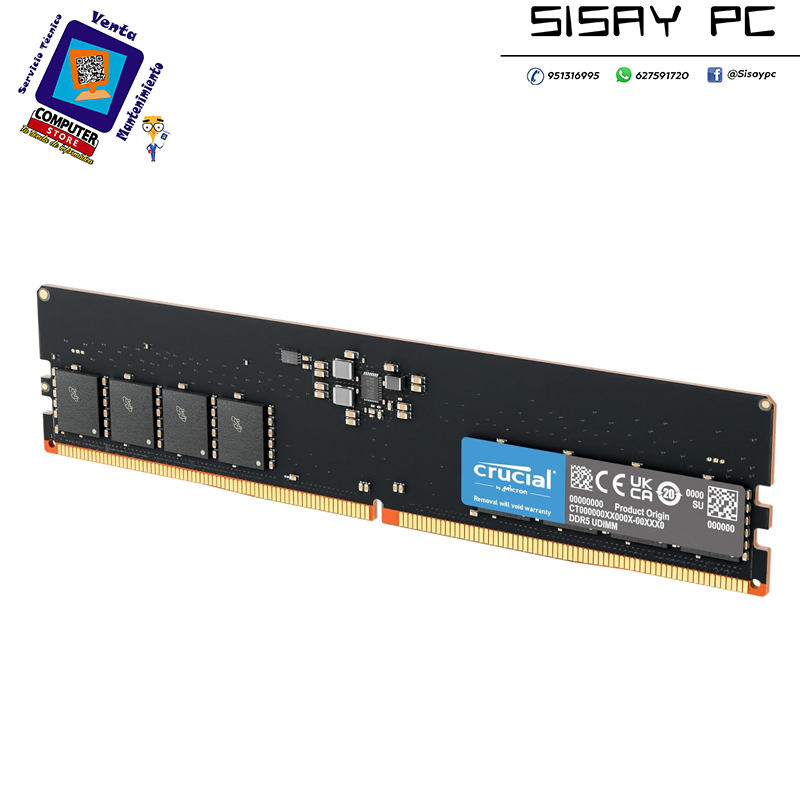 MEMORIA CRUCIAL DDR5 16GB 4800MHZ