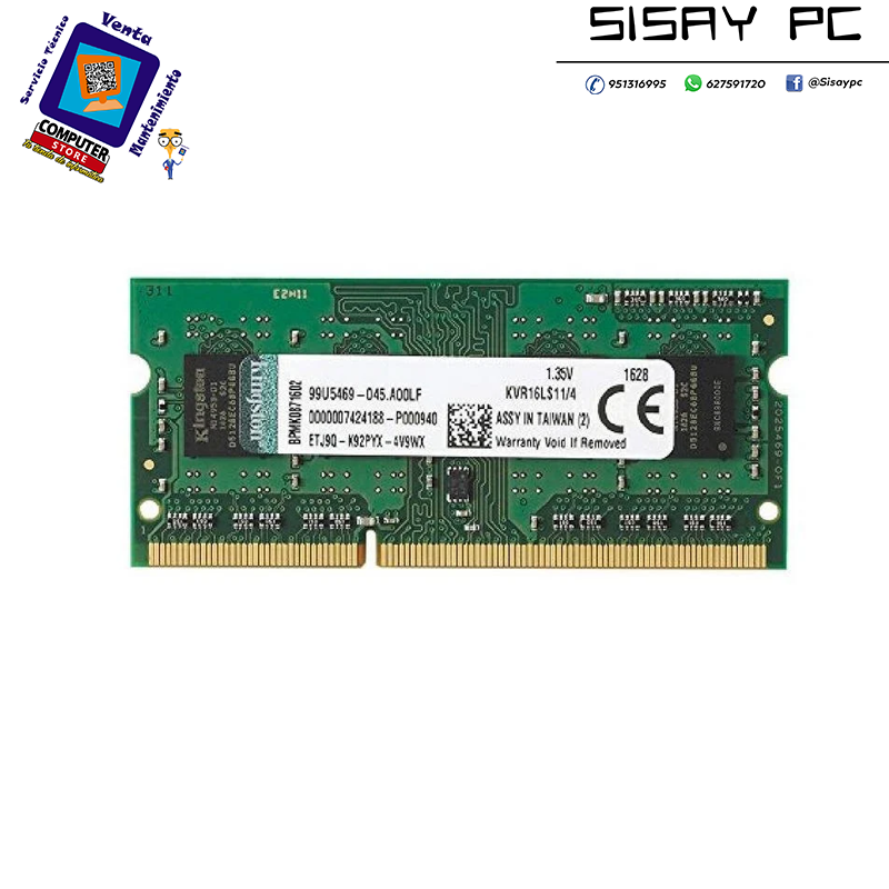 MEMORIA KINGSTON SODIMM DDR3L 8GB 1866MHZ CL11