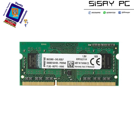 MEMORIA KINGSTON SODIMM DDR3L 8GB 1866MHZ CL11