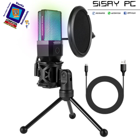 Micrófono Woxter Mic Studio 65 RGB/ USB 2.0