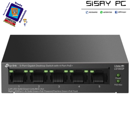 Switch TP-Link LS105GP 5 Puertos/ RJ-45 10/100/1000 PoE+