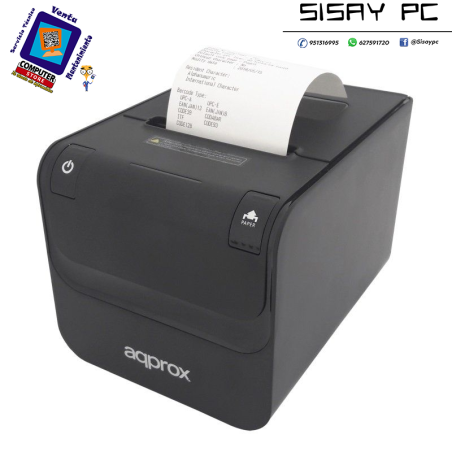 Impresora de Tickets Approx appPOS80AMUSE/ Térmica/ Ancho papel 80mm/ USB-RS232-Ethernet/ Negra