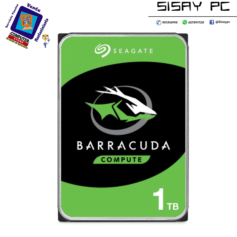 DISCO DURO 3.5 SEAGATE 1TB SATA3 7200RPM 64MB 6GB