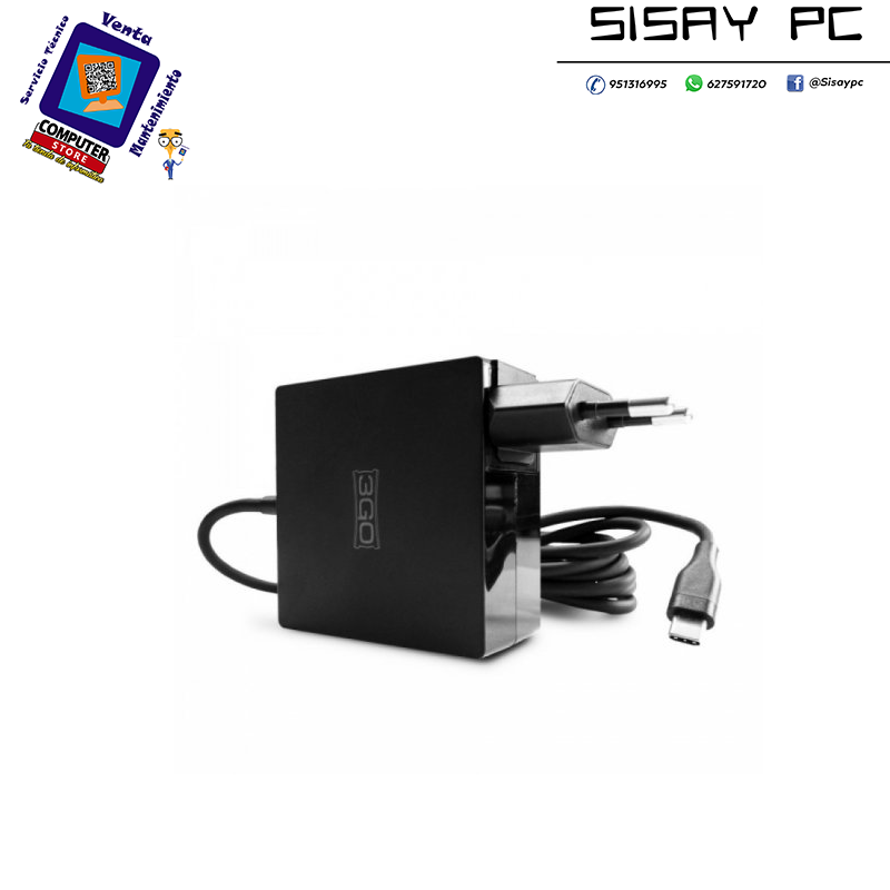 ALIMENTADOR UNIVERSAL 3GO PORTATIL-MOVIL 65W TYPE-C