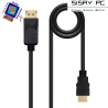Cable Conversor / DisplayPort Macho - HDMI Macho/ 3m/ Negro