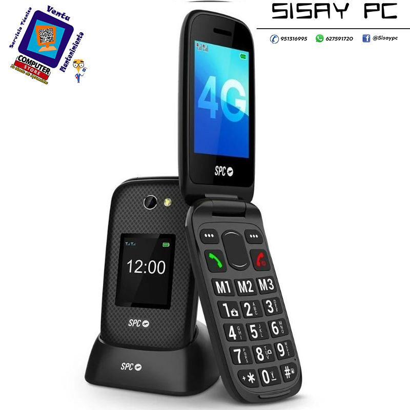Teléfono Móvil SPC Harmony 2 4G para Personas Mayores/ Negro