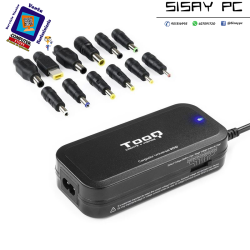 Cargador de Portátil TooQ TQLC-90BS02M/ 1xUSB/ 90W/ Manual/ 12 Conectores/ Voltaje 15-24V