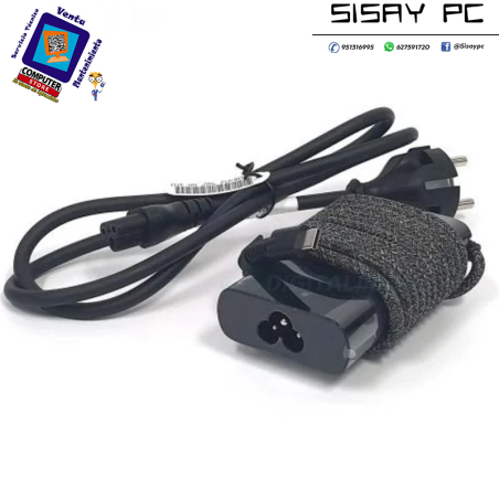 Cargador de Portátil HP Laptop Charger USB-C/ 65W/ Automático/ Voltaje 5-20V