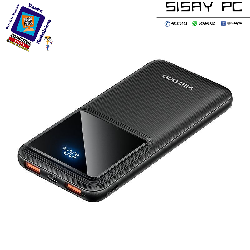 Powerbank 10000mAh Vention FHKB0/ 22.5W/ Negra