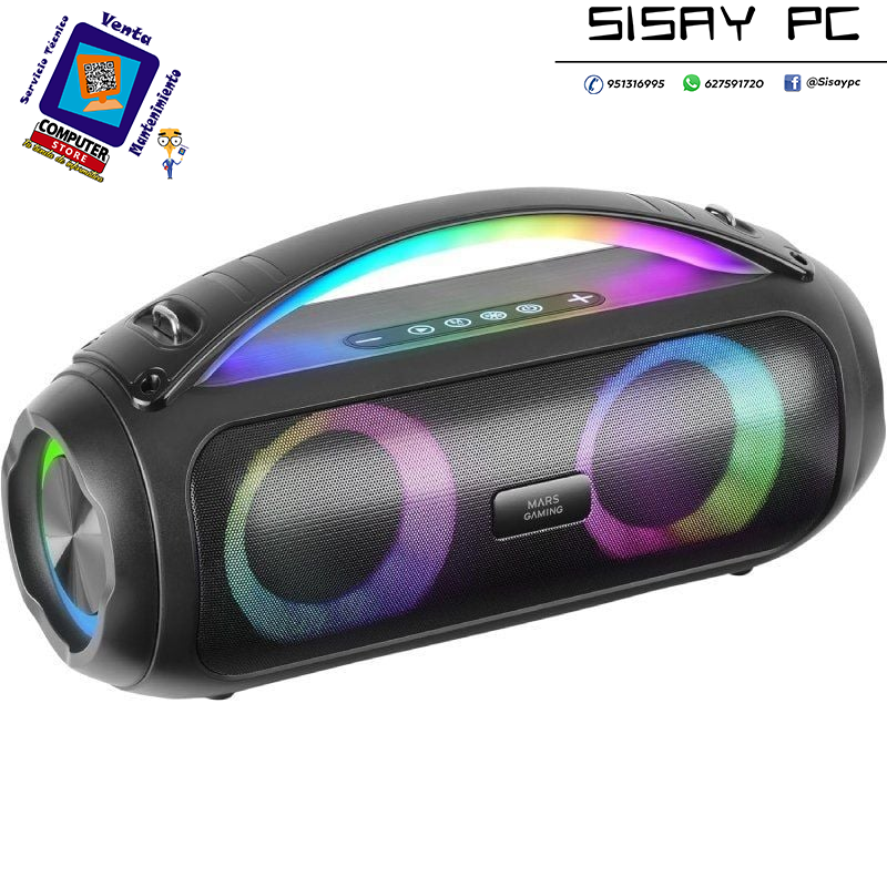 Altavoz con Bluetooth Mars Gaming MS-PULSE/ 50W RMS/ 2.0/ Negro