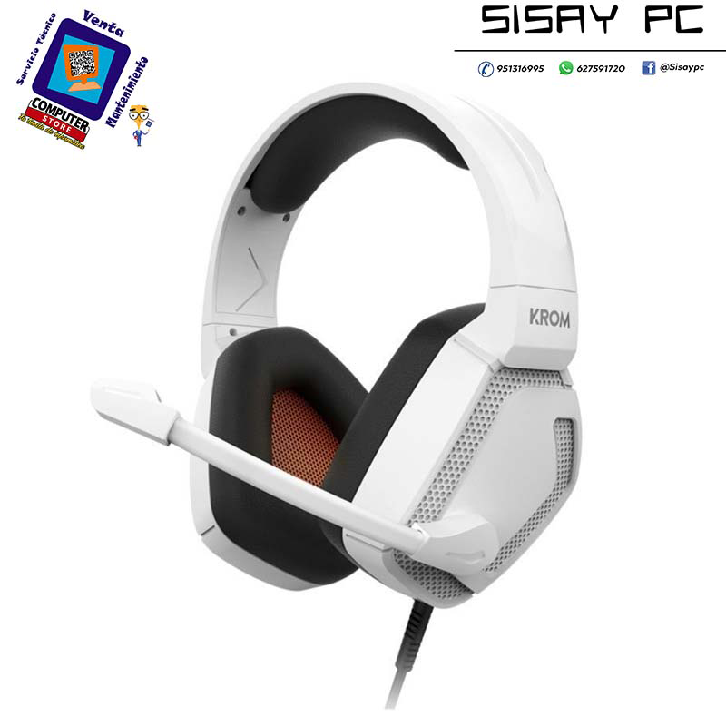 Auriculares Gaming con Micrófono Krom Kopa Pro/ Jack 3.5/ Blancos