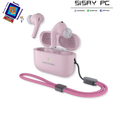 Auriculares Bluetooth Vention Echo Lite E11 Plus con estuche de carga/ Autonomía 6h/ Rosas