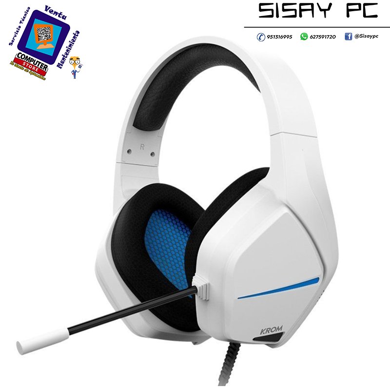 Auriculares Gaming con Micrófono Krom Kopa Move/ Jack 3.5/ Blancos