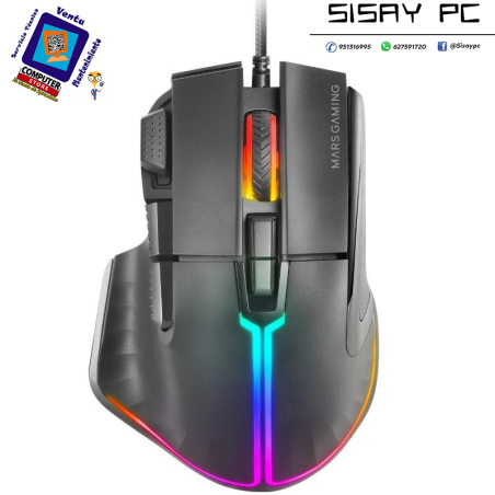 Ratón Gaming Mars Gaming MM-XT/ Hasta 12800 DPI