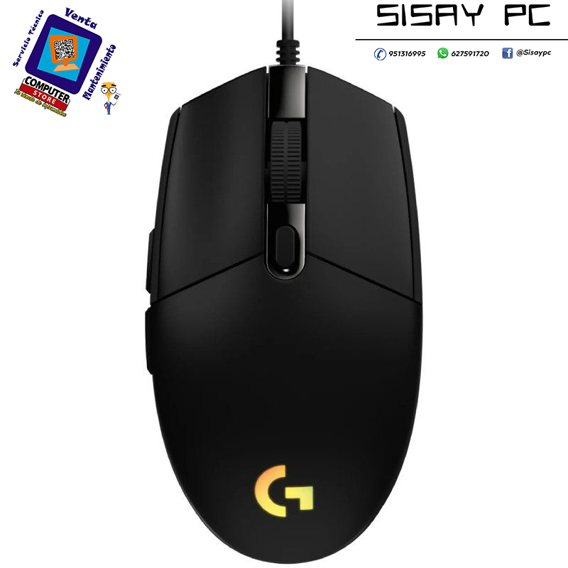 Ratón Gaming Logitech G203 Lightsync/ Hasta 8000 DPI/ Negro