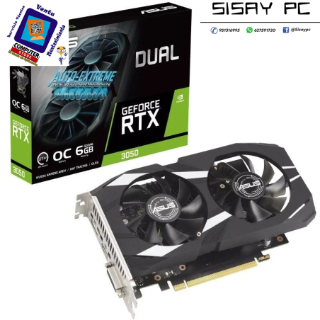 Tarjeta Gráfica Asus Dual GeForce RTX 3050 OC Edition/ 6GB GDDR6