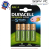 Pack de 4 Pilas AA Duracell HR06-P/ 1.2V/ Recargables
