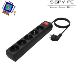 Regleta con Interruptor Aisens A154-0652/ 5 Tomas de Corriente/ Cable 1.4m/ Negro